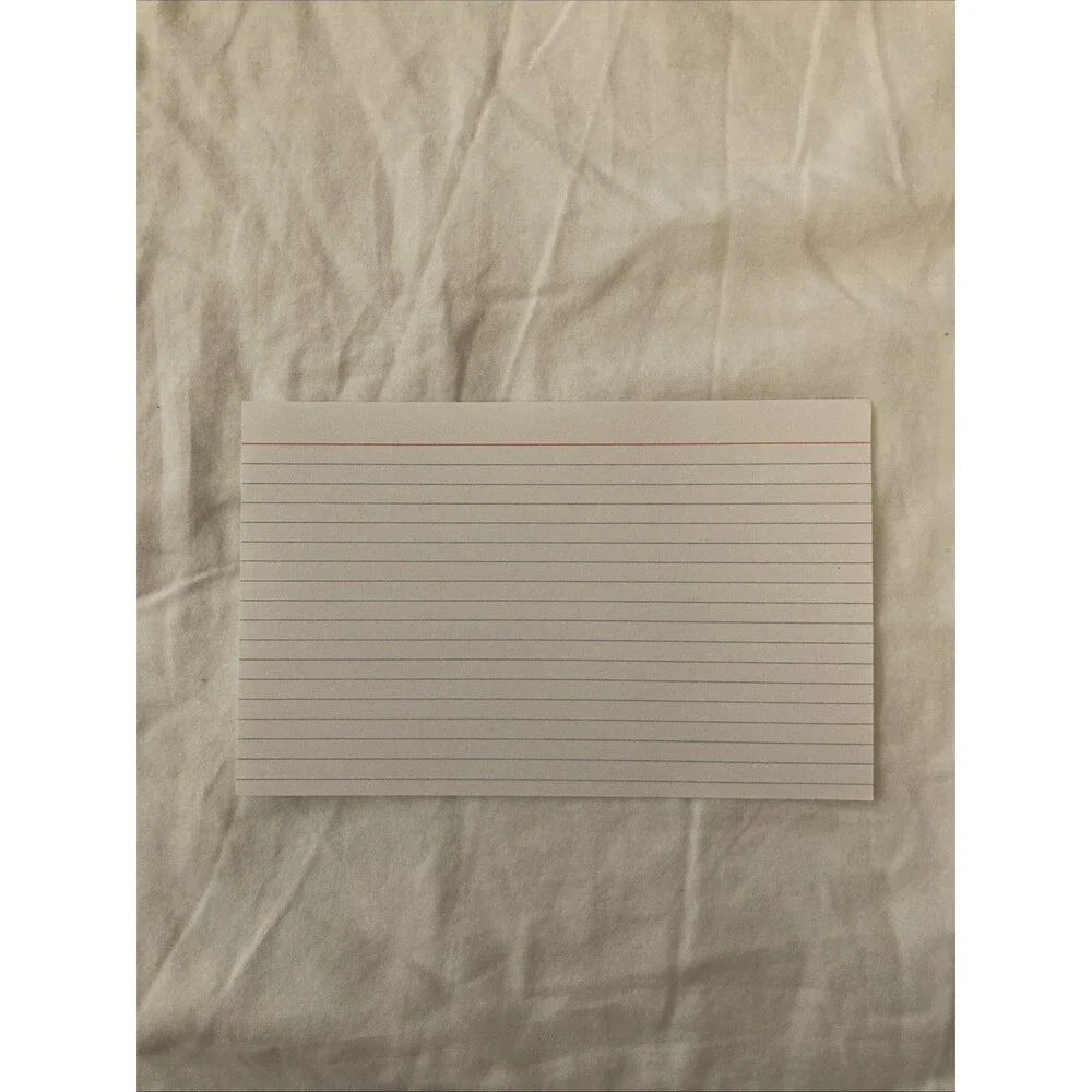 Unbranded 5x8 inch Ruled Index Cards - White | 1 Index Card Only